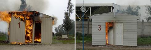 incendio ensayo casa 1 y casa 3