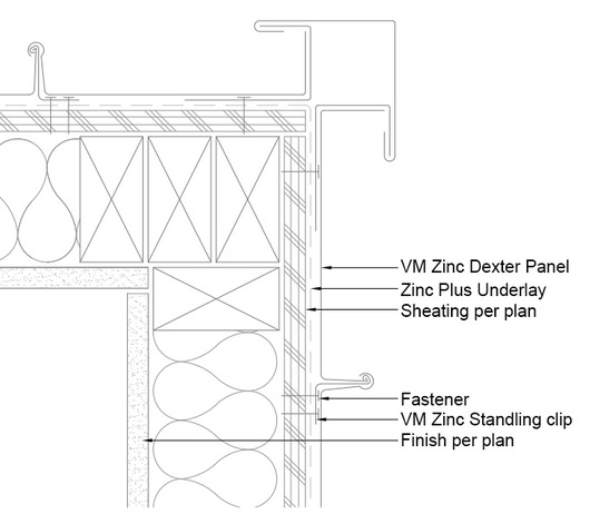 Installation detail for outside corner