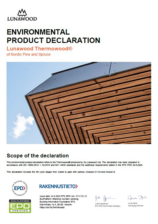Lunawood Environmental Product Declaration
