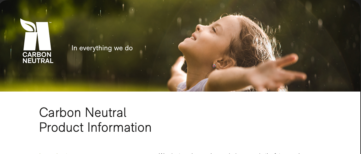 Carbon Neutral Product Info