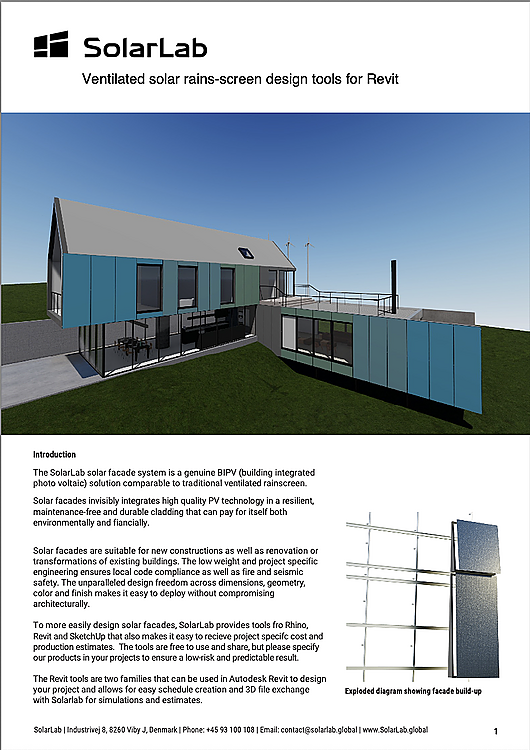 Manual Ventilated Solar Rain-Screen Design Tools For Revit