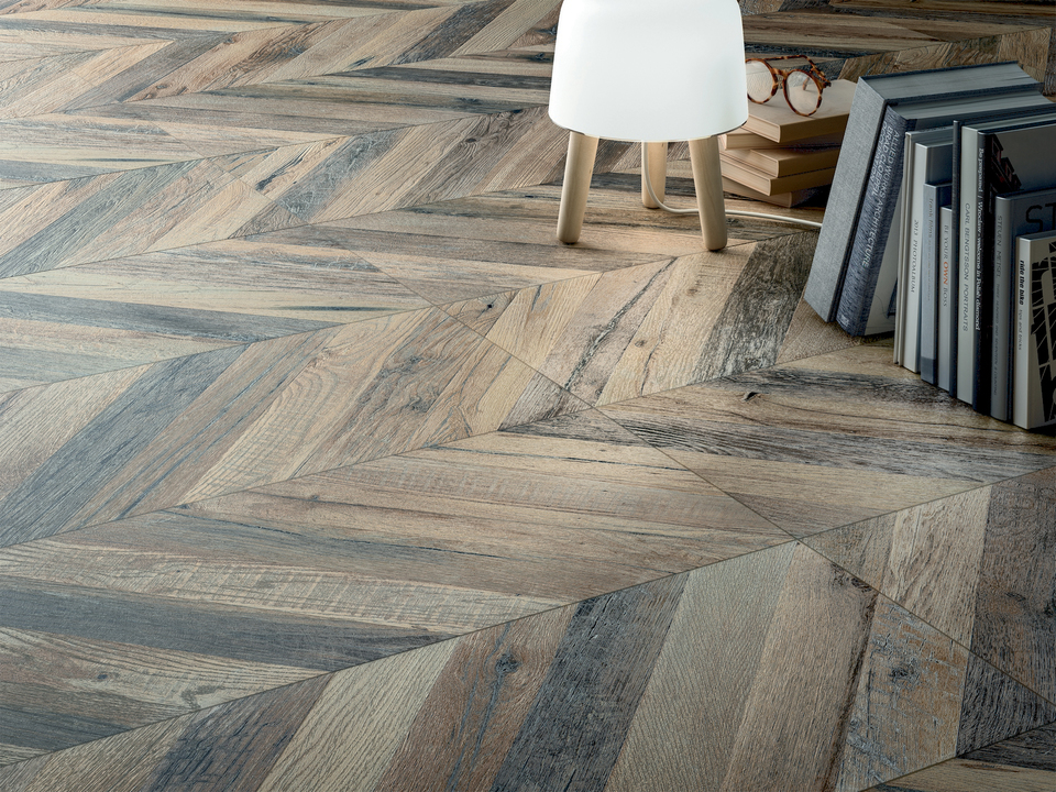 Chevron Floor and wall tile for living room and bed room