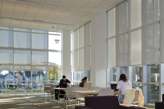 Location: Champaign Public Library, Champaign, IL. Architect: Ross Barney Architects, Chicago, IL. Dealer: Real Designs, Champaign, IL. Photography by Barry Rustin, Evanston, IL.