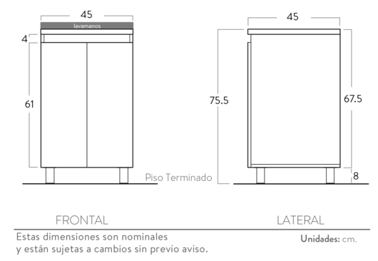 Especificaciones Mueble