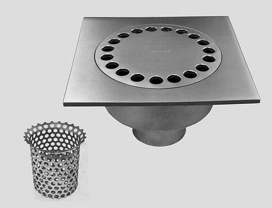 Pileta Sofonica inoxidable AISI 304 con canastillo para retención de solidos extraible - 0113