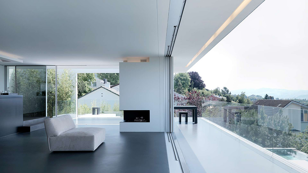 Recessed Sliding Door Feature Pocket From Sky Frame