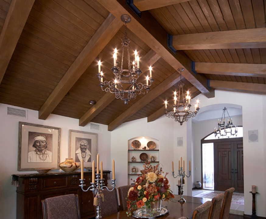 Faux Wood Beams From Decorative Ceiling Tiles