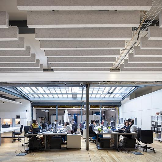 Acoustic Ceilings HeartFelt® Baffle Ceiling System from Hunter