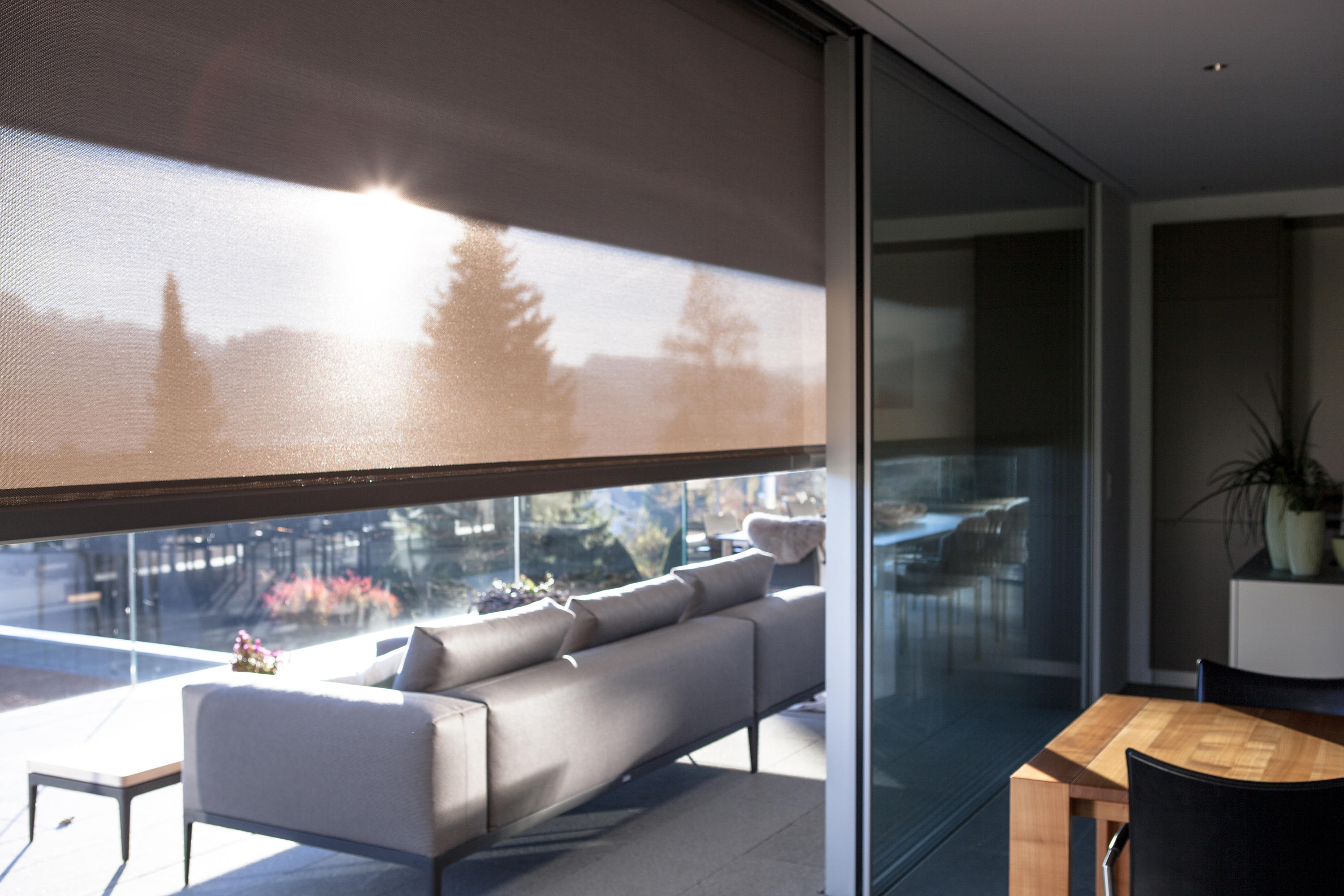 Dynamic Shading Window Design Gallery of Frameless Sliding Windows with Shading - 1