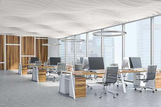 Aplicação | Painéis acústicos de feltro FELTWORKS™ Blades | Armstrong Ceilings