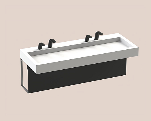 The Splash Lab | Monolith A Series | 2 User 2 Fittings - Black - Square