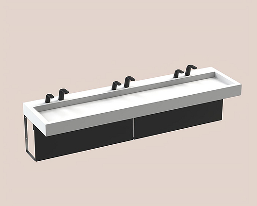 The Splash Lab | Monolith A Series | 3 User 2 Fittings - Black - Square