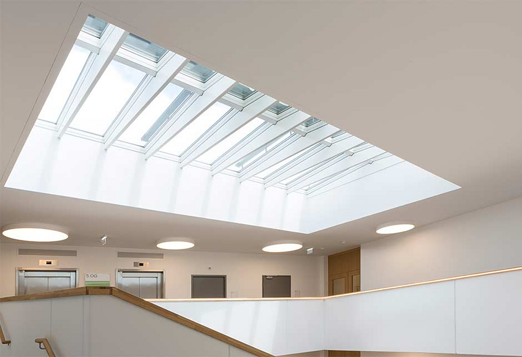 Modular Skylights in Seestadt Aspern Office Building from VELUX Commercial