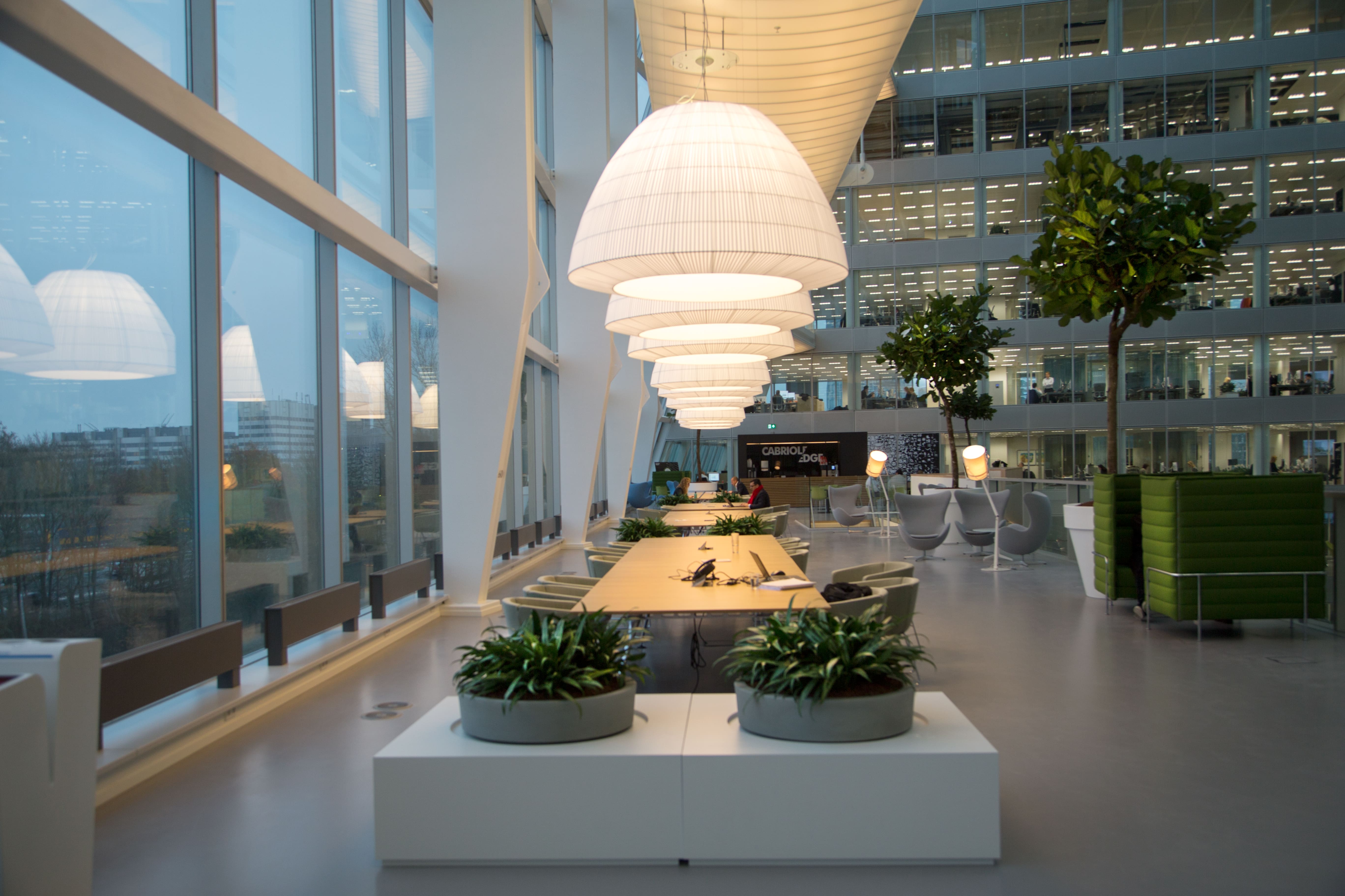Pendant Lamps in the Deloitte Headquarters at the Edge Building from ...