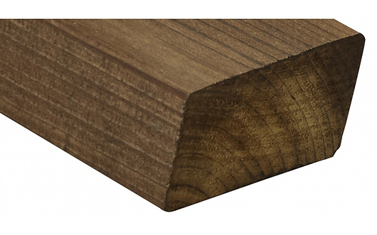 Kebony character smooth Rhomb us timber cladding for exterior use. Natural treated pine wood with deep rich brown appearance 29 x 59 mm