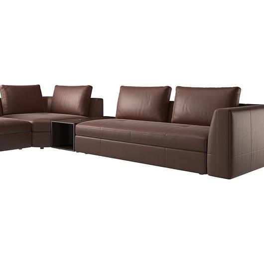 Gallery Of Corner Sofa With Lounging Unit And Footstool Bergamo 8 Gallery Of Corner Sofa With Lounging, Bergamo Sectional Leather Sofa