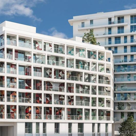 Glass Rainscreen in Zac Seguin Residential Estate from Sto