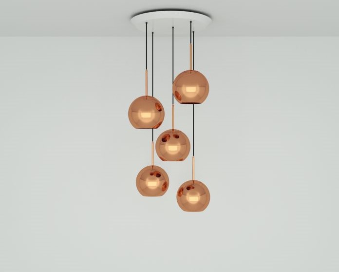 Pendant Systems Gallery of Pendant Systems and Chandeliers - Copper - 3