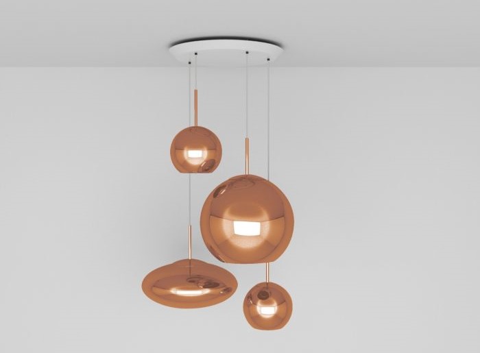Gallery of Pendant Systems and Chandeliers - Copper - 1