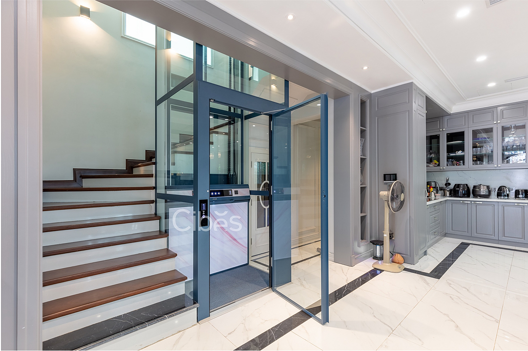 Glass Home Lift in NeoClassic House from Cibes Lift Asia
