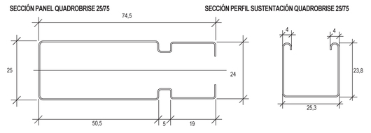 Cortasoles Lineales Quadrobrise 25/50 - 25/75 - Detalles del perfil