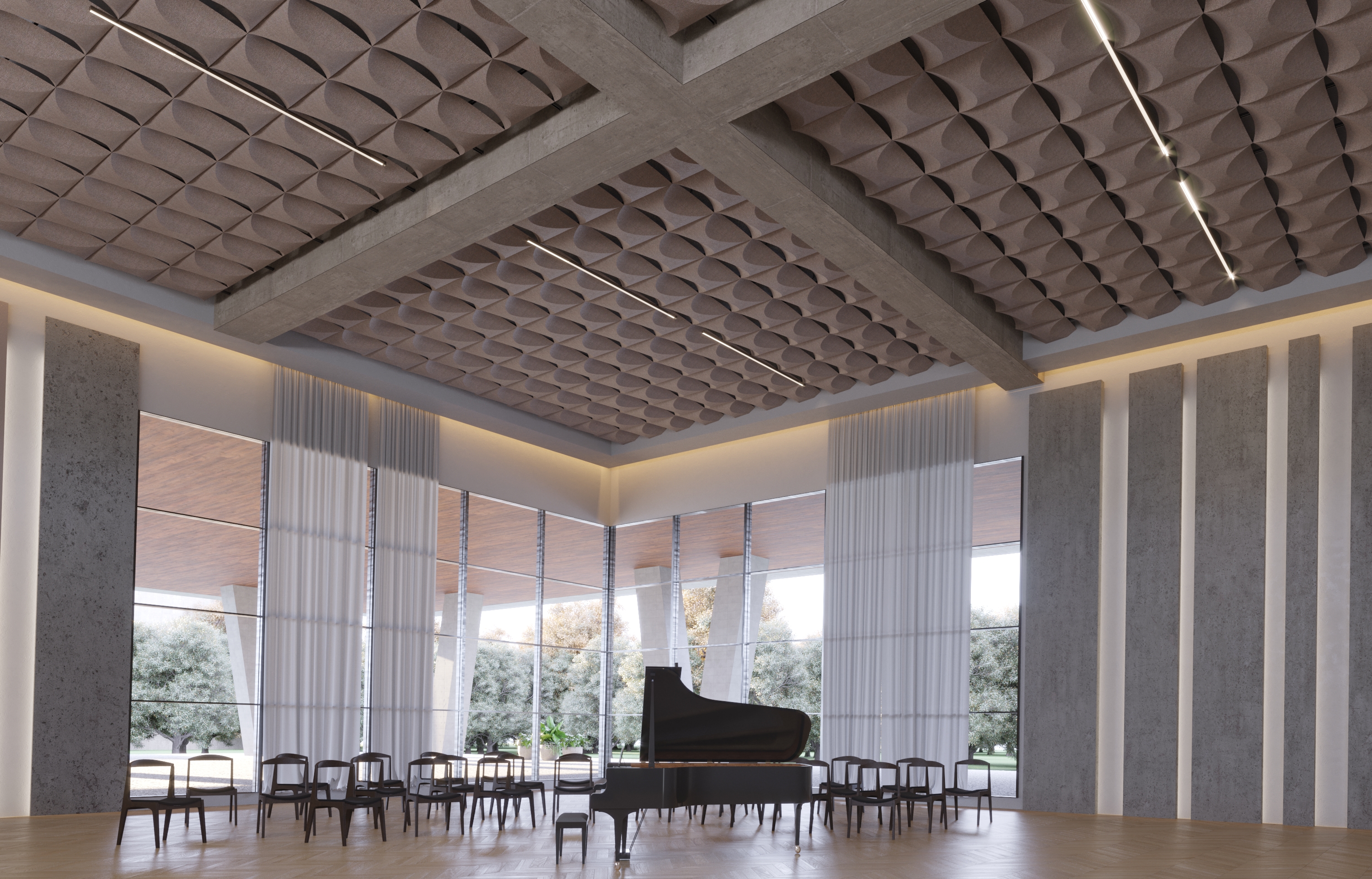 Gallery of Acoustic Ceilings - HeartFelt® Origami Ceiling System - 1