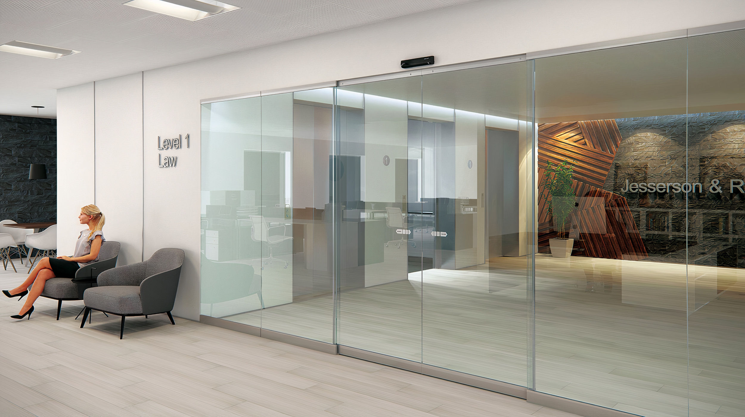 Automatic Sliding Doors SL500 R SemiTransparent from ASSA ABLOY