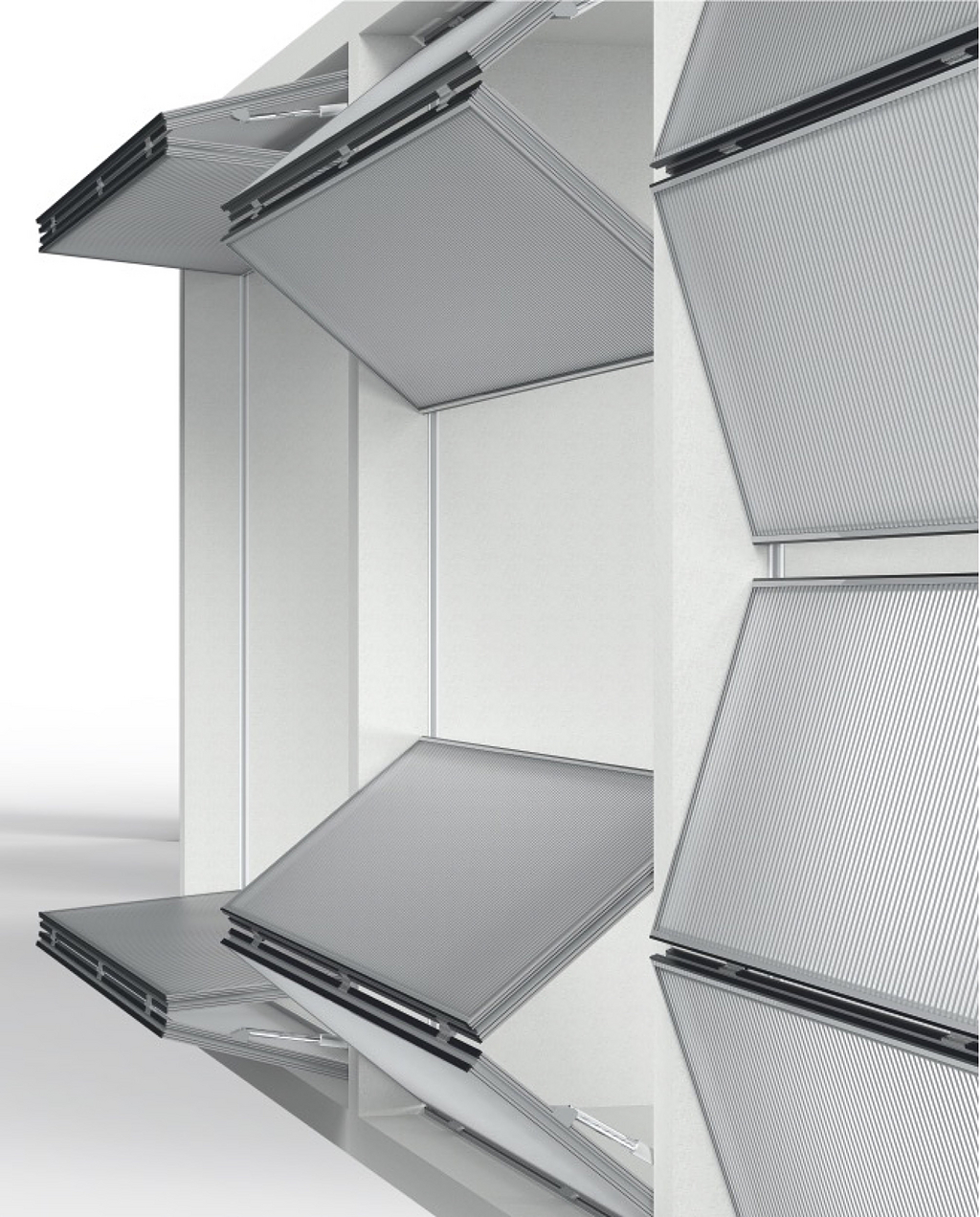 Dynamic External Shading Façade Folding Shading System - Motion 10600 from Motion Facades