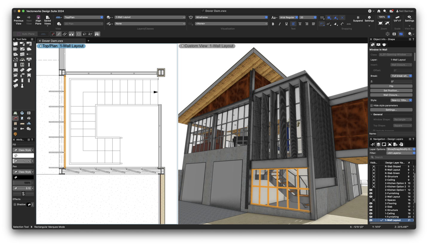 Vectorworks Layout Vectorworks Wall Projection Architectural Drafting In VectorWorks: