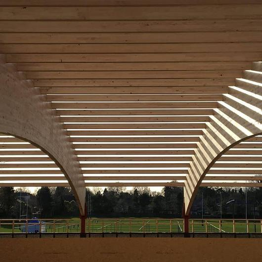 Glue Laminated Timber in Cricket Pavilion from Egoin