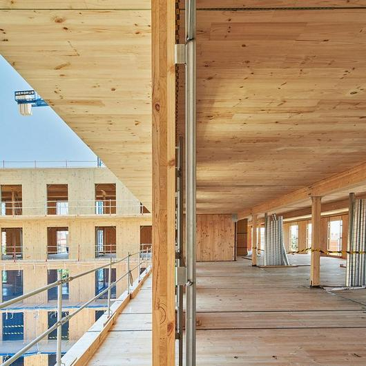 Laminated Timber Elements in Barcelona Building from Egoin