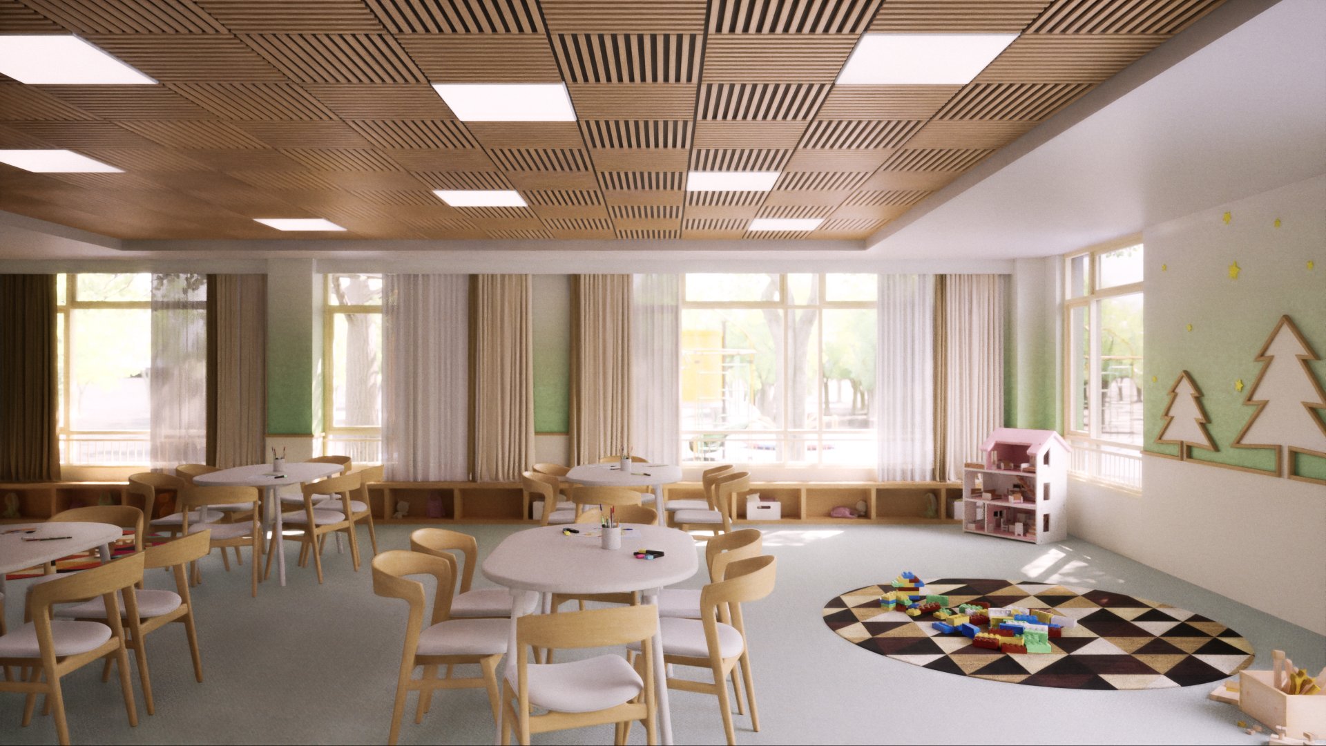 Gallery of Wood Slat Ceiling Tiles - SLATTA TILE - 1