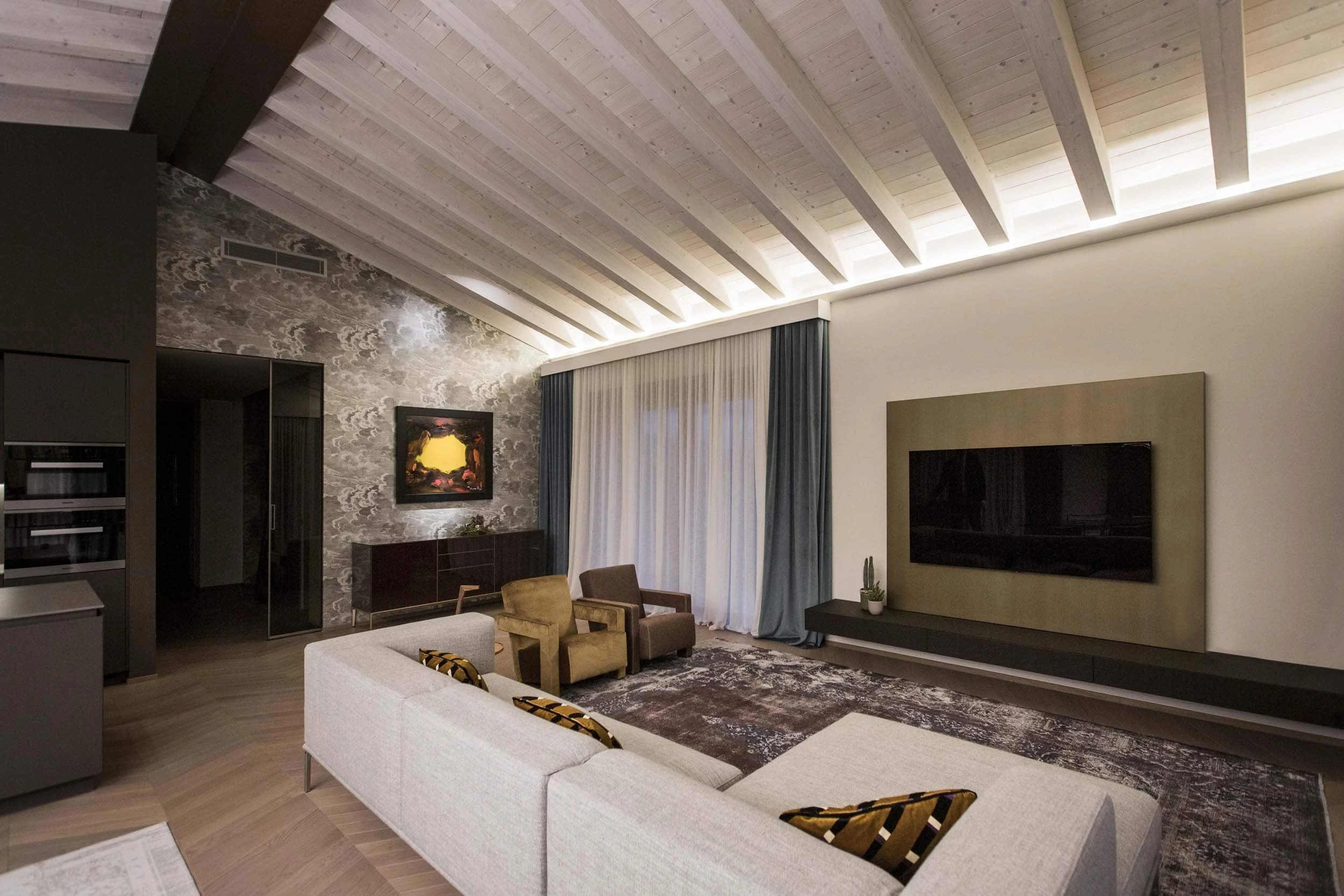 View of Gallery of Interior Lighting in Penthouse Apartment - 12