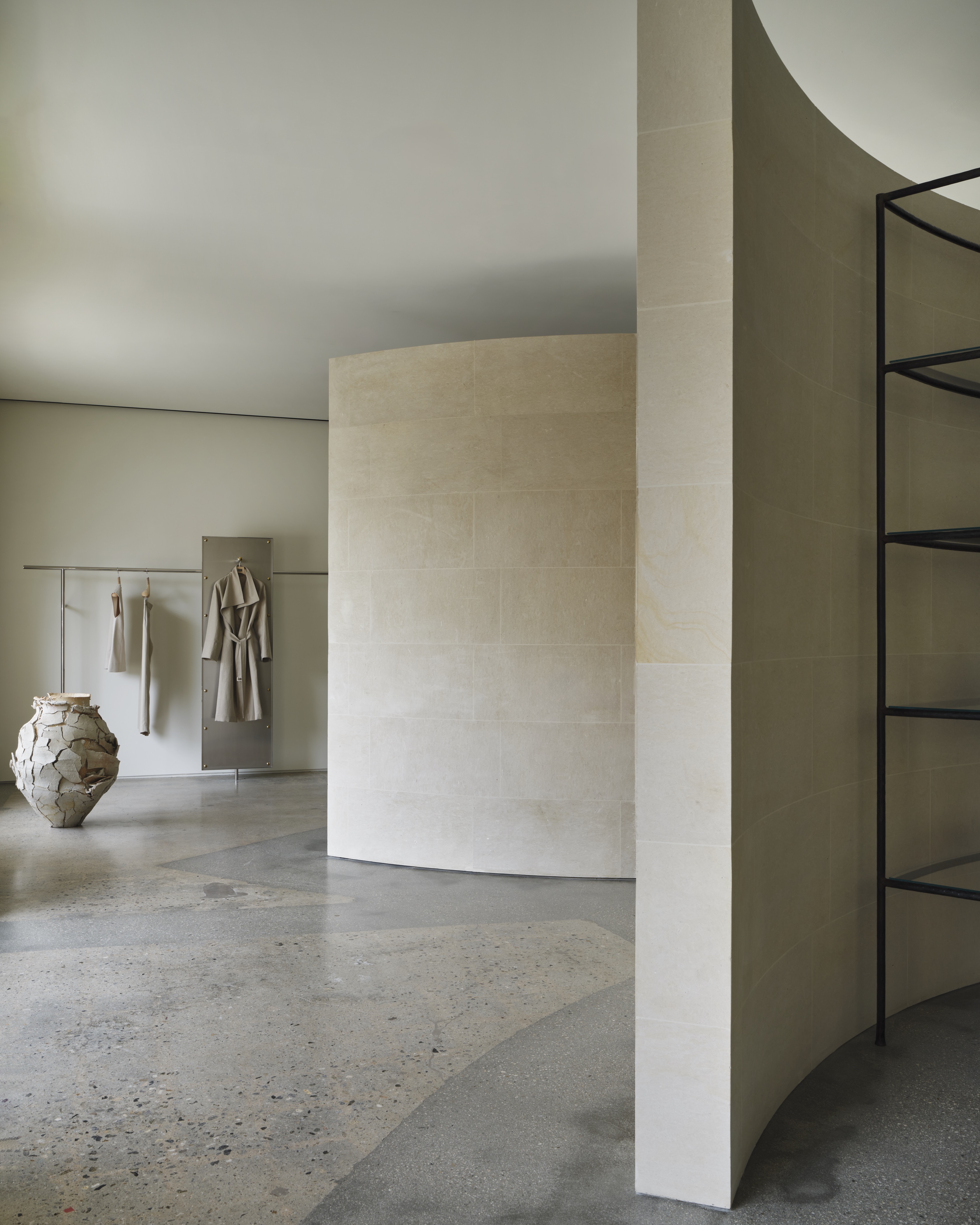 Gallery of Limestone Cladding at Toteme Shop - 3