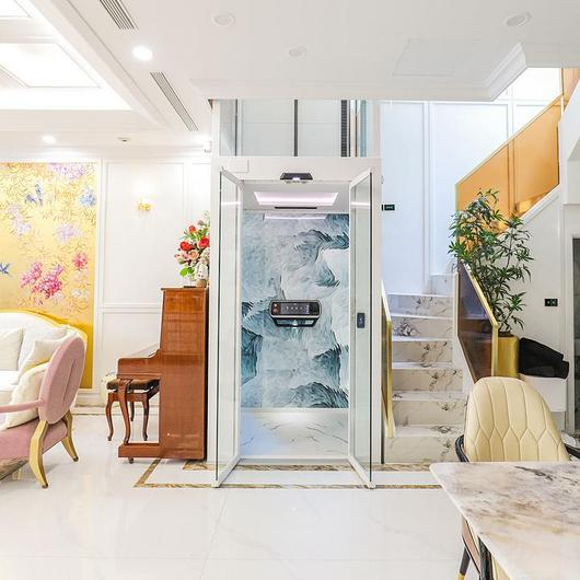 Glass Cabin Elevator in a Hanoi Villa / Cibes Lift Asia