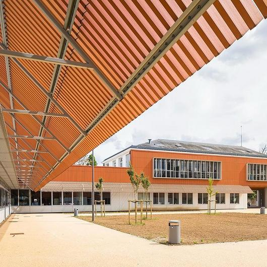 Modular Ceramic Facade at Lycée Gustave Monod / MOEDING
