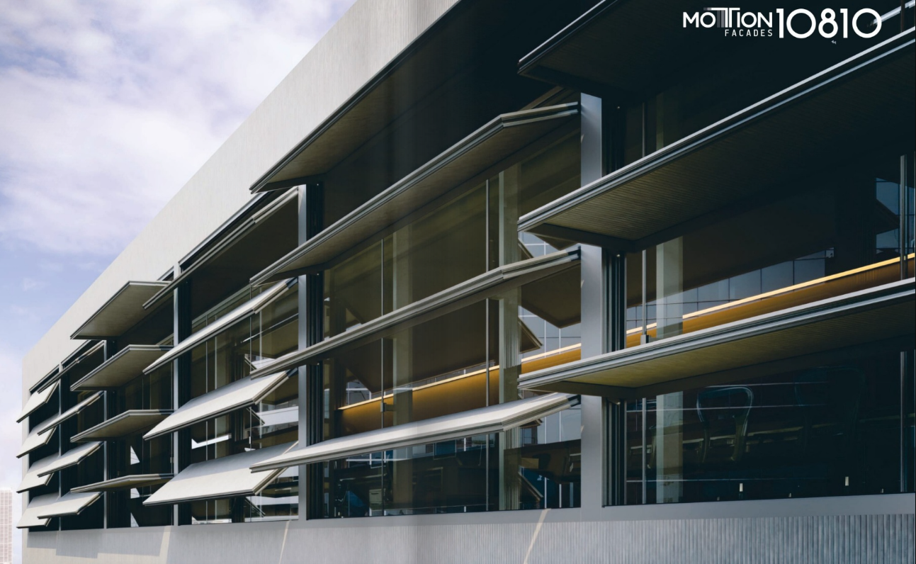 Gallery of Kinetic Facade Shading, Vertical Pivot Shading System ...