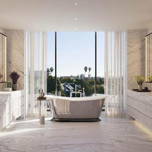 Marble Cladding in Luxury Beverly Hills Residences / Stonetech