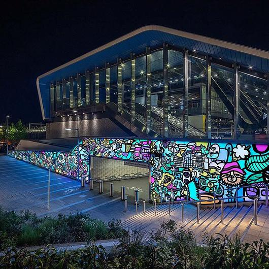 Backlit HIMACS Urban Artwork in Reading