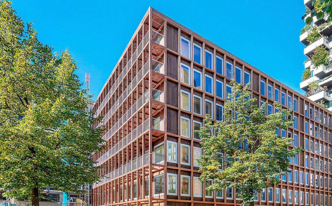 Bamboo Cladding in Timber Office Design, Eindhoven from MOSO® Bamboo