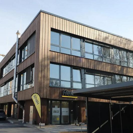 Bamboo Facade at Hertz Office / MOSO® Bamboo