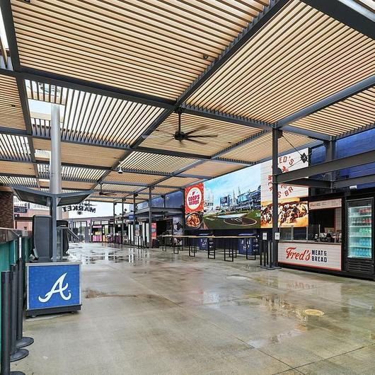 Aluminum Battens in Truist Park / Parallel Architectural Products