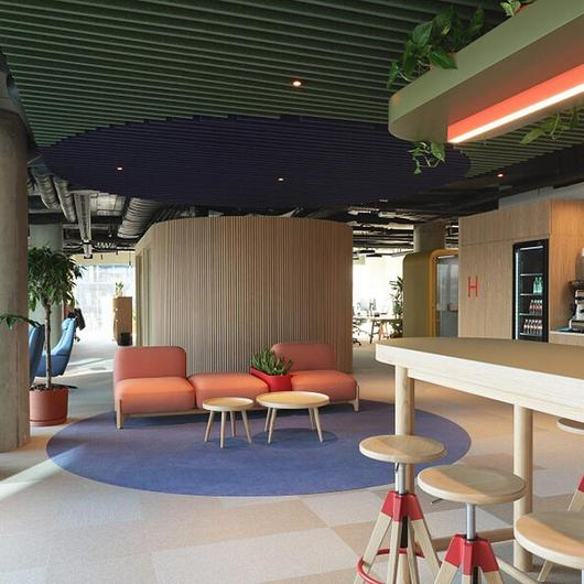 Ceiling Baffles in Tenderly Offices / Impact Acoustic