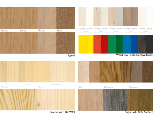 Acabado para maderas interior: colores